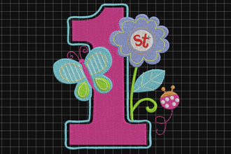 1st Birthday Embroidery Design For Kids