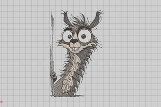 I Peeking You Llama Embroidery Design