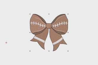 American Football Coquette Bow Embroidery Design