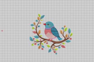 Spring Bird Embroidery design