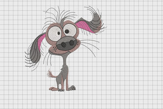 Messy Puppy Dog Embroidery Design