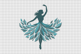 Floral Dancing Girl Embroidery Design