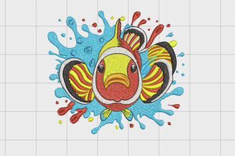 Swimming Clownfish Underwater Embroidery Design