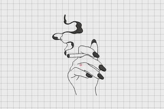Smoking Art Embroidery Design