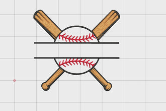 Split Baseball Name Frame Embroidery Design