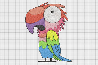 Macaw Parrot Bird Embroidery Design