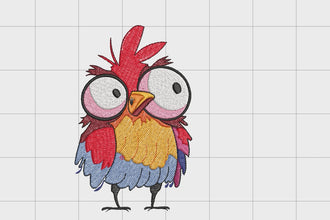Funny Rooster Embroidery Design