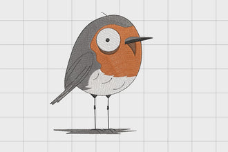 Cute Cartoon Quirky Bird Digital Embroidery Design